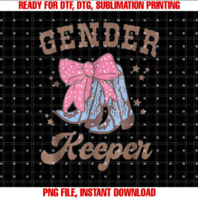 Western Keeper of the Gender Cowboy Boots Gender Reveal T-shirt