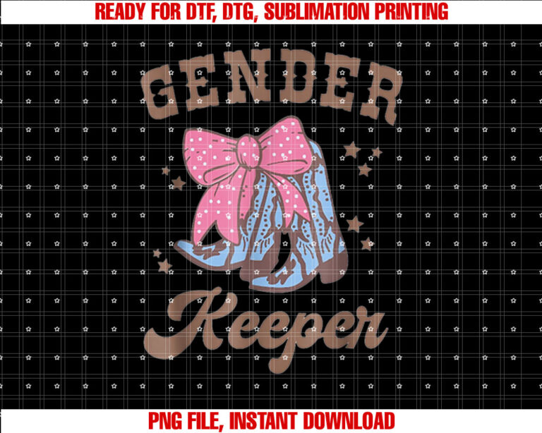 Western Keeper of the Gender Cowboy Boots Gender Reveal T-shirt