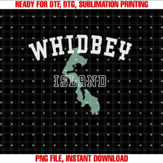 Whidbey Island WA Island Map Silhouette Pacific NW Souvenir T-shirt