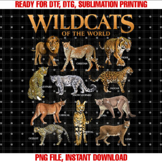 Wild Cats Animals of the World Educational Wild Animal Lover T-shirt