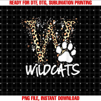 Wildcats Spirit Bold Letter W and Paw Print T-shirt