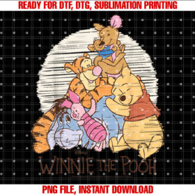 Winnie the Pooh Pooh Eeyore Piglet Tigger Kanga Roo Hug T-shirt