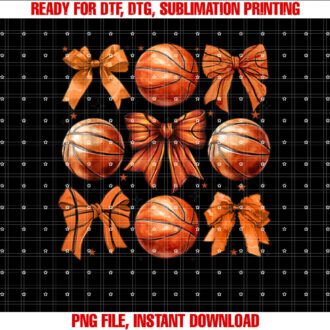 Women Girls Coquette Bow Basketball Mom Game Day T-shirt