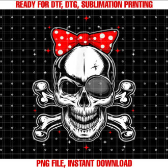 Women Girls Cute Pirate Skull Crossbones T-shirt