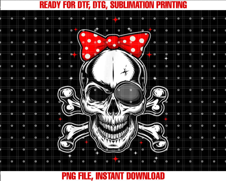 Women Girls Cute Pirate Skull Crossbones T-shirt