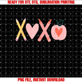 Xoxo Teacher Valentines Day Pencil and Apple T-shirt
