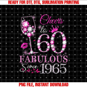 Womens Cheers to 60 Years Old Est 1965 60th Birthday Queen T-shirt