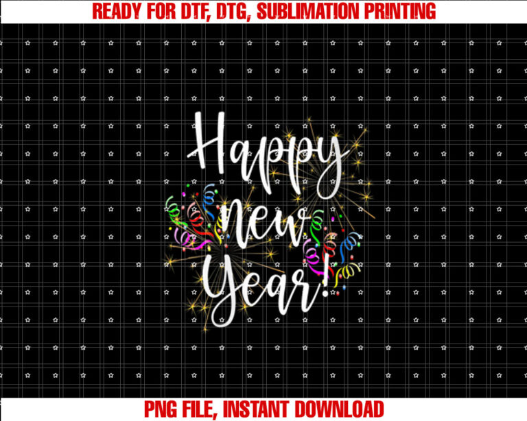 Womens Fun Happy New Year Day Eve Party Fireworks Confetti Costume T-shirt