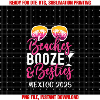 Womens Girls Trip Mexico 2025 Weekend Beaches Booze and Besties T-shirt