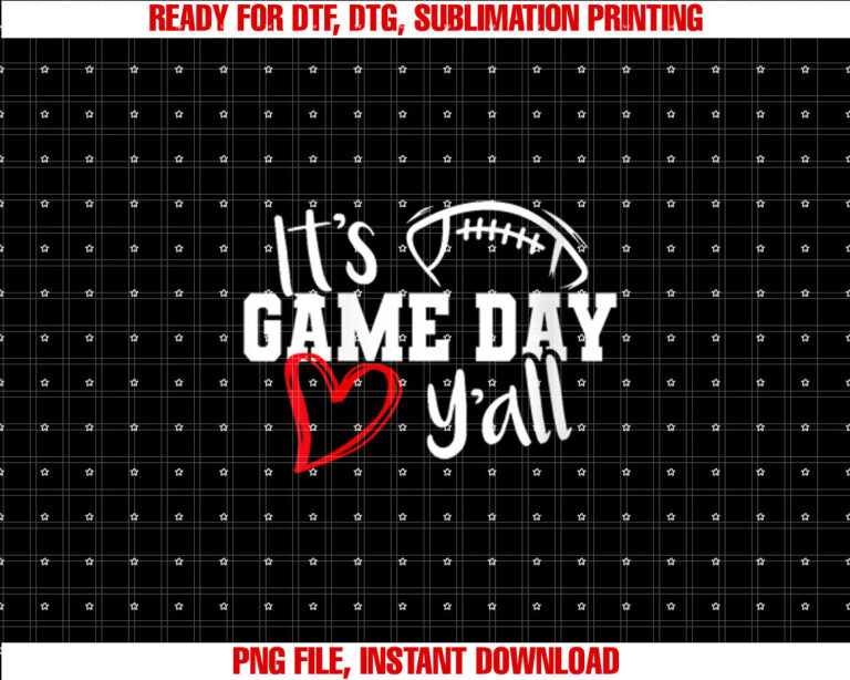 Womens Its Game Day Yall Cute Super Football Bowl Heart Womens T-shirt