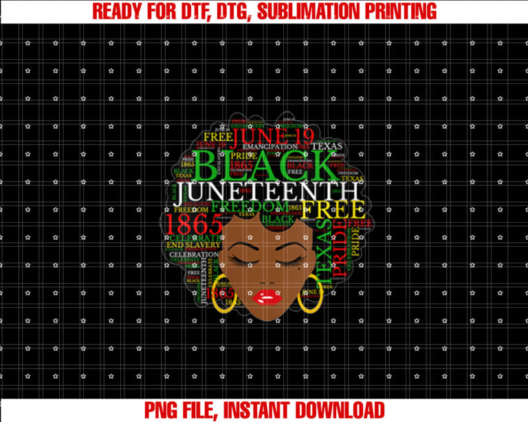 Womens Juneteenth Melanin Women Natural Hair Afro Word Art T-shirt