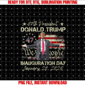 Womens President Donald Trump Inauguration Day 2025 American Flag T-shirt