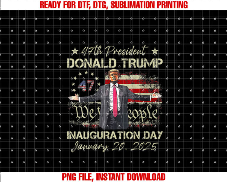 Womens President Donald Trump Inauguration Day 2025 American Flag T-shirt