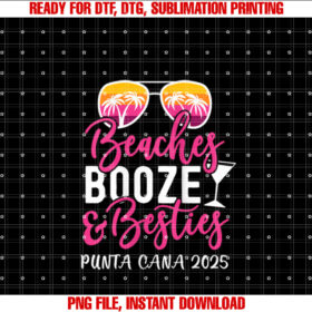 Womens Weekend Girls Trip 2025 Punta Cana Beaches Booze and Besties T-shirt