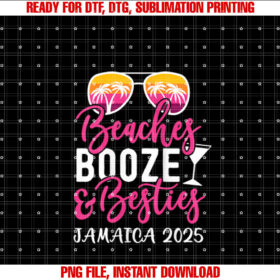 Womens Weekend Girls Trip Jamaica 2025 Beaches Booze and Besties T-shirt