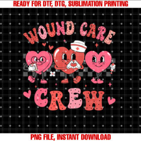 Wound Care Crew Valentines Day Hearts Retro Wound Care T-shirt