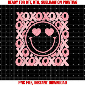 Xoxo Xo Xo Retro Groovy Smile Face Valentine Men Women Kids T-shirt