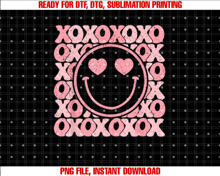 Xoxo Xo Xo Retro Groovy Smile Face Valentine Men Women Kids T-shirt