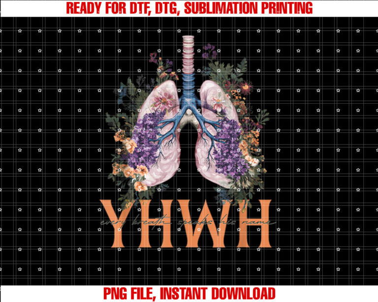 YHWH Every Breath Speaks His Name Floral Lungs Christian T-shirt