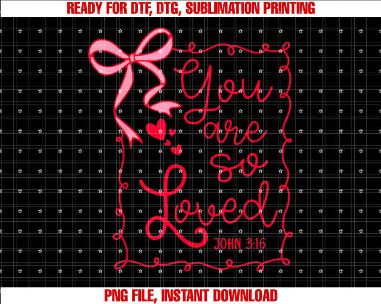 You Are So Loved Coquette John 316 Christian Jesus Red Bow T-shirt