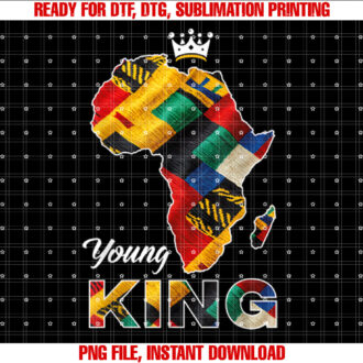 Young African King Map Kente Art Men Boy History Month T-shirt