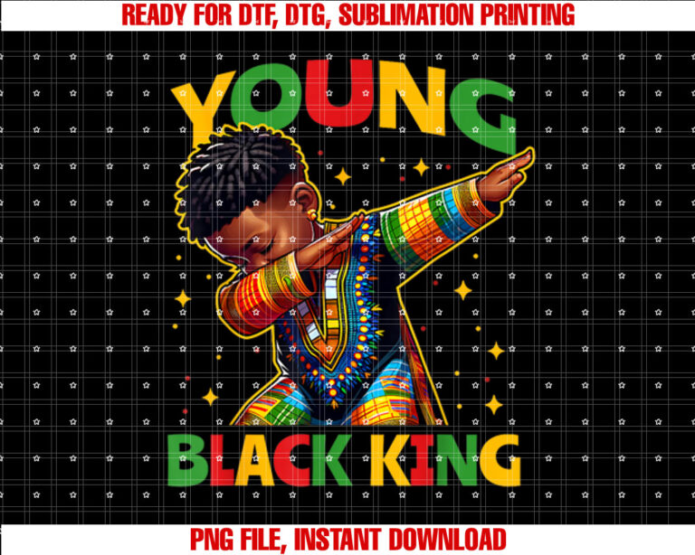 Young King African Pride History Month Boys T-shirt