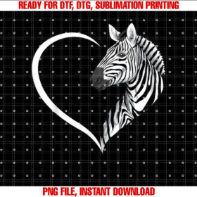Zebra S for Women Girls Kids Heart Cute Zebra T-shirt