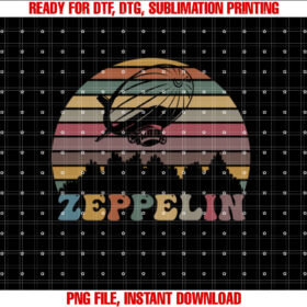 Zeppelin Retro Vintage Sunset 70s 80s Distressed Dirigible T-shirt