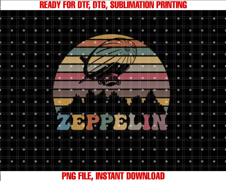 Zeppelin Retro Vintage Sunset 70s 80s Distressed Dirigible T-shirt