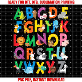 Zoo Animal Alphabet Abcs Learning Letters Boys Girls T-shirt
