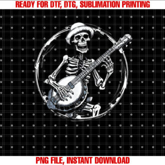 skeleton playing banjo Funny Bluegrass Style T-shirt