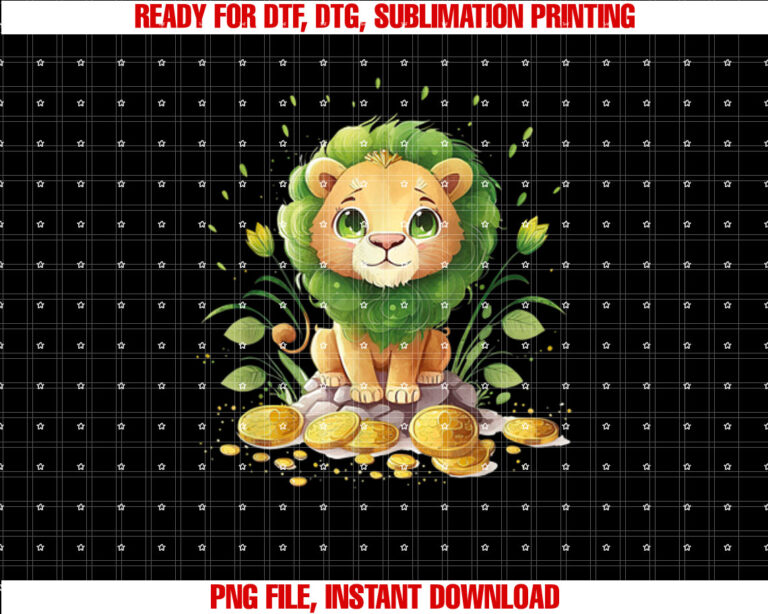 st patricks day leprechaun lion kids boys T-shirt