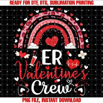 Er Nurse Valentines Crew Valentines Day Rainbower Valentines Nurse Crew Rainbow Emergency Room Nurse Tee