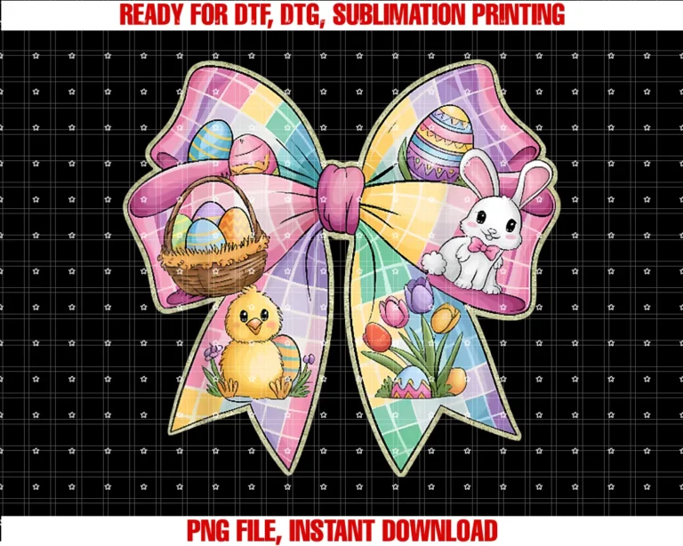 Easter Bow Bunny Chicken Loverretro Adorable Easter Bow Bunny and Chick Clothing Tee