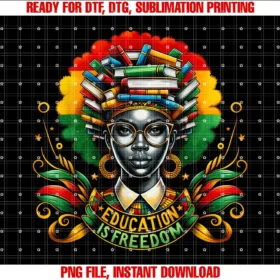Education is Freedom Black Afro African Americaneducation is Freedom African American Black Afro Teacher Tee