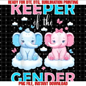 Elephant 2025 Gender Reveal Party Family Matchingkeeper of the Gender for Women Men Gender Reveal Elephant Tee