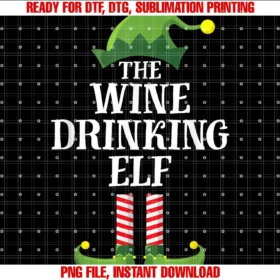 Elf Family Christmas Emporiumwine Drinking Elf Matching Family Group Christmas PNG, Sublimation Design