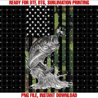 Essential on Back Fishing Gear and Novelty Giftsamerican Camo Bass Fishing Designs for Men Funny on Back Tee