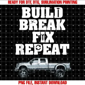Extended Cab Trucks Shirts Fast Life Full Throttlebuild Break Fix Repeat Diesel Truck Shirts Lifted Trucks Tee