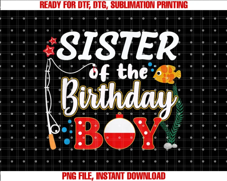 Family Birthday Theme Fishingsister of the Birthday Boy Fishing Family Matching Bday Tee
