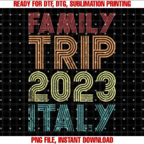 Family Country Trip Vacation 2023 Vibesfamily Trip 2023 Italy Vacation Matching Cool Retro Vintage Tee
