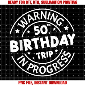 Family Matching Vacation Summer Trip Bestie Friendwarning 50th Birthday Trip in Progress Funny 50 Years Old Tee