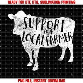 Farmers Market Tees N Moresupport Your Local Farmer Shirt Distressed Cow Tee
