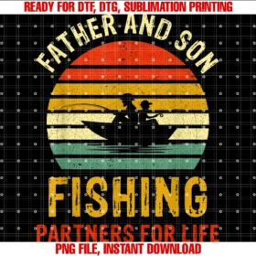 Father and Son Fishing Partners for Life Teesvintage Dad and Son Fishing Partners for Life Fathers Day Tee