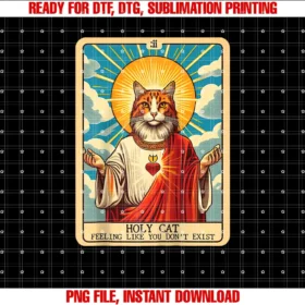 Feline Fashions Cat Apparelusafunny Religious Cat Parody Kitten Kitty Tarots Card Holy Cat Baseball Tee Tee