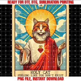 Feline Fashions Cat Apparelusafunny Religious Cat Parody Kitten Kitty Tarots Card Holy Cat Tee