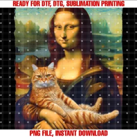 Feline Fashions Cat Apparelusamona Lisa Holding Cat Kitty for Cats Lover Cat Dad Cat Mom Tee