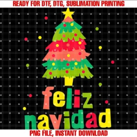 Feliz Navidad Xmas Tree Christmasfeliz Navidad Colorful Xmas Tree Christmas Tee