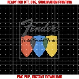 Fendercolorful Vintage Guitar Picks Tee