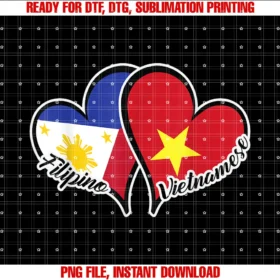 Filipino Vietnamese Flag Heartphilippines Vietnam Flag Heart Half Filipino Half Vietnamese Tee